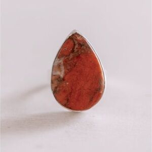 Goldie Lew Clinton Ring Sponge Coral Adjustable